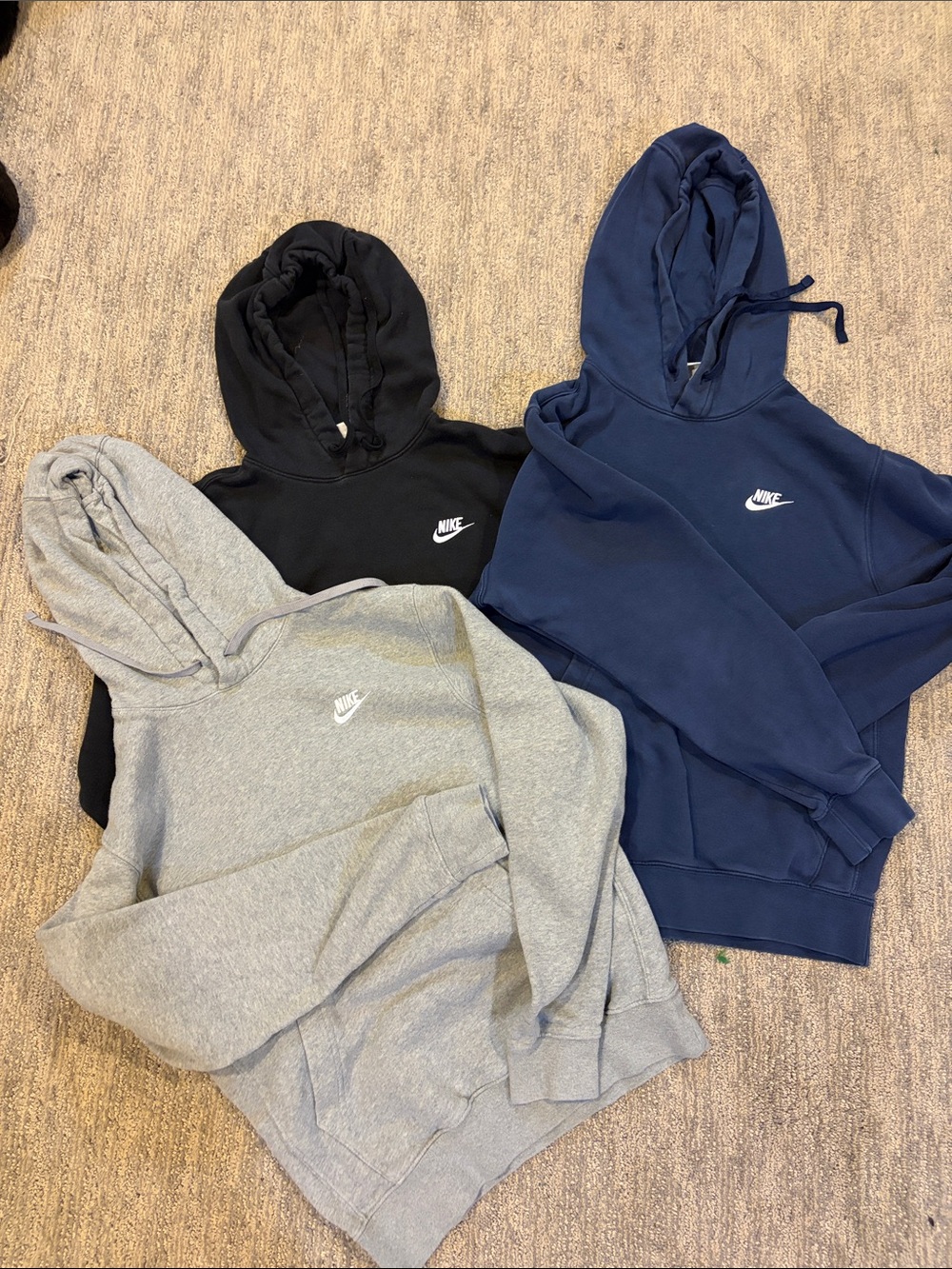 Nike Men's Hoodies in Black, Gray, and Navy size XS